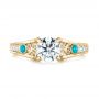 14k Yellow Gold 14k Yellow Gold Custom Turquoise And Diamond Engagement Ring - Top View -  103536 - Thumbnail