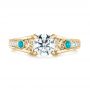 18k Yellow Gold 18k Yellow Gold Custom Turquoise And Diamond Engagement Ring - Top View -  103536 - Thumbnail