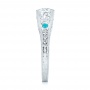 18k White Gold Custom Turquoise And Diamond Engagement Ring - Side View -  103536 - Thumbnail