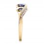 18k Yellow Gold And 14K Gold 18k Yellow Gold And 14K Gold Custom Two-tone Alexandrite And Diamond Engagement Ring - Side View -  101566 - Thumbnail