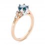 14k Rose Gold And 18K Gold 14k Rose Gold And 18K Gold Custom Two-tone Blue Sapphire And Diamond Engagement Ring - Three-Quarter View -  104084 - Thumbnail