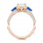 14k Rose Gold And Platinum 14k Rose Gold And Platinum Custom Two-tone Blue Sapphire And Diamond Engagement Ring - Front View -  102795 - Thumbnail