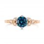 14k Rose Gold And 14K Gold 14k Rose Gold And 14K Gold Custom Two-tone Blue Sapphire And Diamond Engagement Ring - Top View -  104084 - Thumbnail