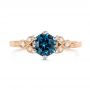 18k Rose Gold And Platinum 18k Rose Gold And Platinum Custom Two-tone Blue Sapphire And Diamond Engagement Ring - Top View -  104084 - Thumbnail