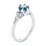 18k White Gold And Platinum 18k White Gold And Platinum Custom Two-tone Blue Sapphire And Diamond Engagement Ring - Three-Quarter View -  104084 - Thumbnail