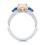  Platinum And Platinum Platinum And Platinum Custom Two-tone Blue Sapphire And Diamond Engagement Ring - Front View -  102795 - Thumbnail
