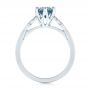  Platinum And Platinum Platinum And Platinum Custom Two-tone Blue Sapphire And Diamond Engagement Ring - Front View -  104084 - Thumbnail