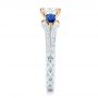  Platinum And 14K Gold Custom Two-tone Blue Sapphire And Diamond Engagement Ring - Side View -  102795 - Thumbnail