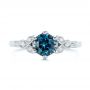  Platinum And Platinum Platinum And Platinum Custom Two-tone Blue Sapphire And Diamond Engagement Ring - Top View -  104084 - Thumbnail
