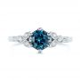 14k White Gold And 14K Gold 14k White Gold And 14K Gold Custom Two-tone Blue Sapphire And Diamond Engagement Ring - Top View -  104084 - Thumbnail
