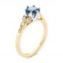 14k Yellow Gold And 14K Gold Custom Two-tone Blue Sapphire And Diamond Engagement Ring - Three-Quarter View -  104084 - Thumbnail