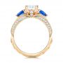 18k Yellow Gold And Platinum 18k Yellow Gold And Platinum Custom Two-tone Blue Sapphire And Diamond Engagement Ring - Front View -  102795 - Thumbnail