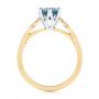 14k Yellow Gold And 14K Gold Custom Two-tone Blue Sapphire And Diamond Engagement Ring - Front View -  104084 - Thumbnail