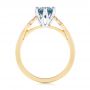 14k Yellow Gold And 14K Gold Custom Two-tone Blue Sapphire And Diamond Engagement Ring - Front View -  104084 - Thumbnail