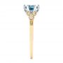 14k Yellow Gold And 14K Gold Custom Two-tone Blue Sapphire And Diamond Engagement Ring - Side View -  104084 - Thumbnail