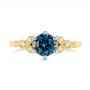 14k Yellow Gold And Platinum 14k Yellow Gold And Platinum Custom Two-tone Blue Sapphire And Diamond Engagement Ring - Top View -  104084 - Thumbnail