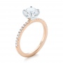 14k Rose Gold And 14K Gold Custom Two-tone Diamond Engagement Ring - Three-Quarter View -  103533 - Thumbnail