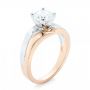 14k Rose Gold And 14K Gold Custom Two-tone Diamond Engagement Ring - Three-Quarter View -  102587 - Thumbnail