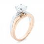 14k Rose Gold And 18K Gold 14k Rose Gold And 18K Gold Custom Two-tone Diamond Engagement Ring - Three-Quarter View -  102587 - Thumbnail