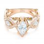 18k Rose Gold And 14K Gold 18k Rose Gold And 14K Gold Custom Two-tone Diamond Engagement Ring - Flat View -  102464 - Thumbnail