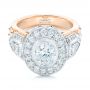 18k Rose Gold And Platinum 18k Rose Gold And Platinum Custom Two-tone Diamond Engagement Ring - Flat View -  102549 - Thumbnail