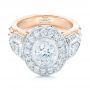 18k Rose Gold And 18K Gold 18k Rose Gold And 18K Gold Custom Two-tone Diamond Engagement Ring - Flat View -  102549 - Thumbnail