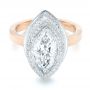  Platinum And 18k Rose Gold Platinum And 18k Rose Gold Custom Two-tone Diamond Engagement Ring - Flat View -  102947 - Thumbnail