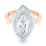  14K Gold And 18k Rose Gold 14K Gold And 18k Rose Gold Custom Two-tone Diamond Engagement Ring - Flat View -  102947 - Thumbnail