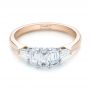 14k Rose Gold And 18K Gold 14k Rose Gold And 18K Gold Custom Two-tone Diamond Engagement Ring - Flat View -  103505 - Thumbnail
