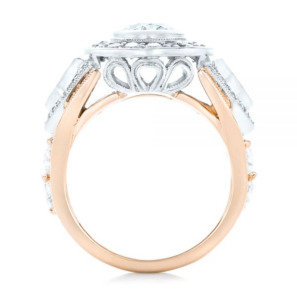 14k Rose Gold And 18K Gold 14k Rose Gold And 18K Gold Custom Two-tone Diamond Engagement Ring - Front View -  102549