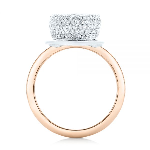 18K Gold And 18k Rose Gold 18K Gold And 18k Rose Gold Custom Two-tone Diamond Engagement Ring - Front View - 102947