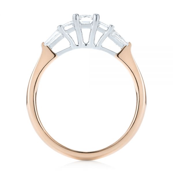18k Rose Gold And Platinum 18k Rose Gold And Platinum Custom Two-tone Diamond Engagement Ring - Front View -  103505