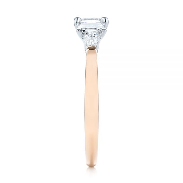 18k Rose Gold And Platinum 18k Rose Gold And Platinum Custom Two-tone Diamond Engagement Ring - Side View -  103505