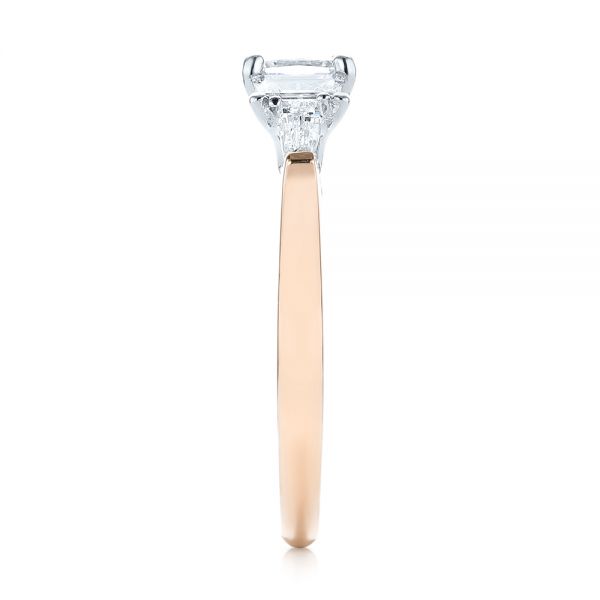 18k Rose Gold And 14K Gold 18k Rose Gold And 14K Gold Custom Two-tone Diamond Engagement Ring - Side View - 103505