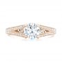 14k Rose Gold And 14K Gold 14k Rose Gold And 14K Gold Custom Two-tone Diamond Engagement Ring - Top View -  102433 - Thumbnail
