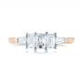 14k Rose Gold And 18K Gold 14k Rose Gold And 18K Gold Custom Two-tone Diamond Engagement Ring - Top View -  103505 - Thumbnail