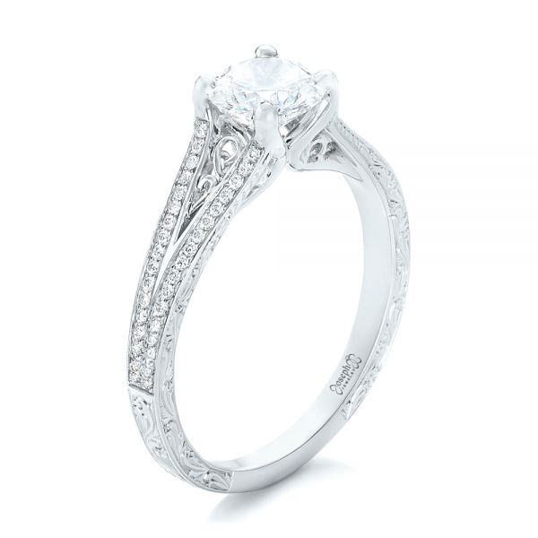 Custom Two-Tone Diamond Engagement Ring - Image