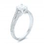 18k White Gold And Platinum 18k White Gold And Platinum Custom Two-tone Diamond Engagement Ring - Three-Quarter View -  102433 - Thumbnail