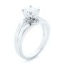 18k White Gold And Platinum 18k White Gold And Platinum Custom Two-tone Diamond Engagement Ring - Three-Quarter View -  102587 - Thumbnail