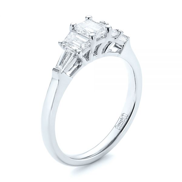 Platinum And 14K Gold Platinum And 14K Gold Custom Two-tone Diamond Engagement Ring - Three-Quarter View - 103505