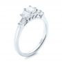 18k White Gold And Platinum 18k White Gold And Platinum Custom Two-tone Diamond Engagement Ring - Three-Quarter View -  103505 - Thumbnail