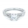  Platinum And 18K Gold Platinum And 18K Gold Custom Two-tone Diamond Engagement Ring - Flat View -  102433 - Thumbnail