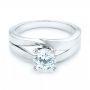  Platinum And Platinum Platinum And Platinum Custom Two-tone Diamond Engagement Ring - Flat View -  102587 - Thumbnail