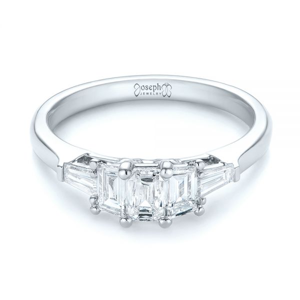 Platinum And 14K Gold Platinum And 14K Gold Custom Two-tone Diamond Engagement Ring - Flat View - 103505
