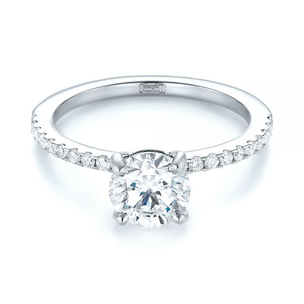  Platinum And 18K Gold Platinum And 18K Gold Custom Two-tone Diamond Engagement Ring - Flat View -  103533