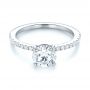  Platinum And 14K Gold Platinum And 14K Gold Custom Two-tone Diamond Engagement Ring - Flat View -  103533 - Thumbnail