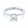  Platinum And 18K Gold Platinum And 18K Gold Custom Two-tone Diamond Engagement Ring - Flat View -  103533 - Thumbnail