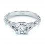  Platinum Platinum Custom Two-tone Diamond Engagement Ring - Flat View -  104031 - Thumbnail