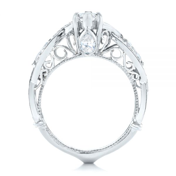 18k White Gold And Platinum 18k White Gold And Platinum Custom Two-tone Diamond Engagement Ring - Front View -  102464