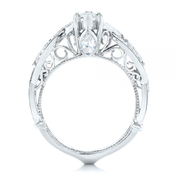 Platinum And Platinum Platinum And Platinum Custom Two-tone Diamond Engagement Ring - Front View - 102464